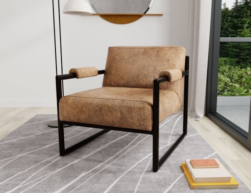 Contemporary Armchair with Metal Frame