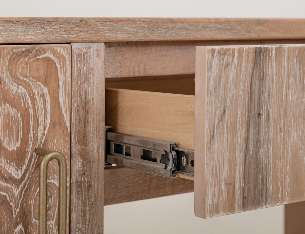 International Furniture Direct Balam 1-Drawer Entertainment Center with Fireplace