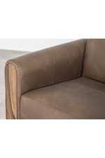 Upholstered, rounded track arm