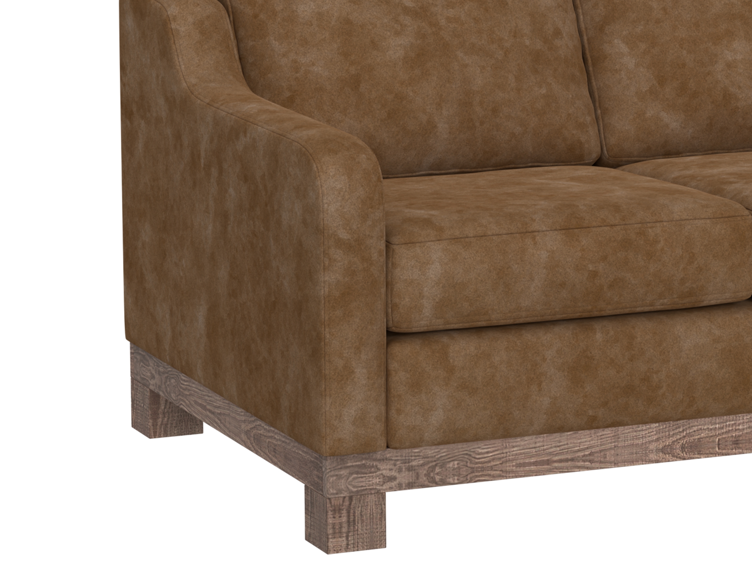 International Furniture Direct Samba 2-Cushion Loveseat with Exposed Wooden Base