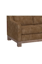 International Furniture Direct Samba Contemporary 2-Cushion Loveseat with Exposed Wooden Base