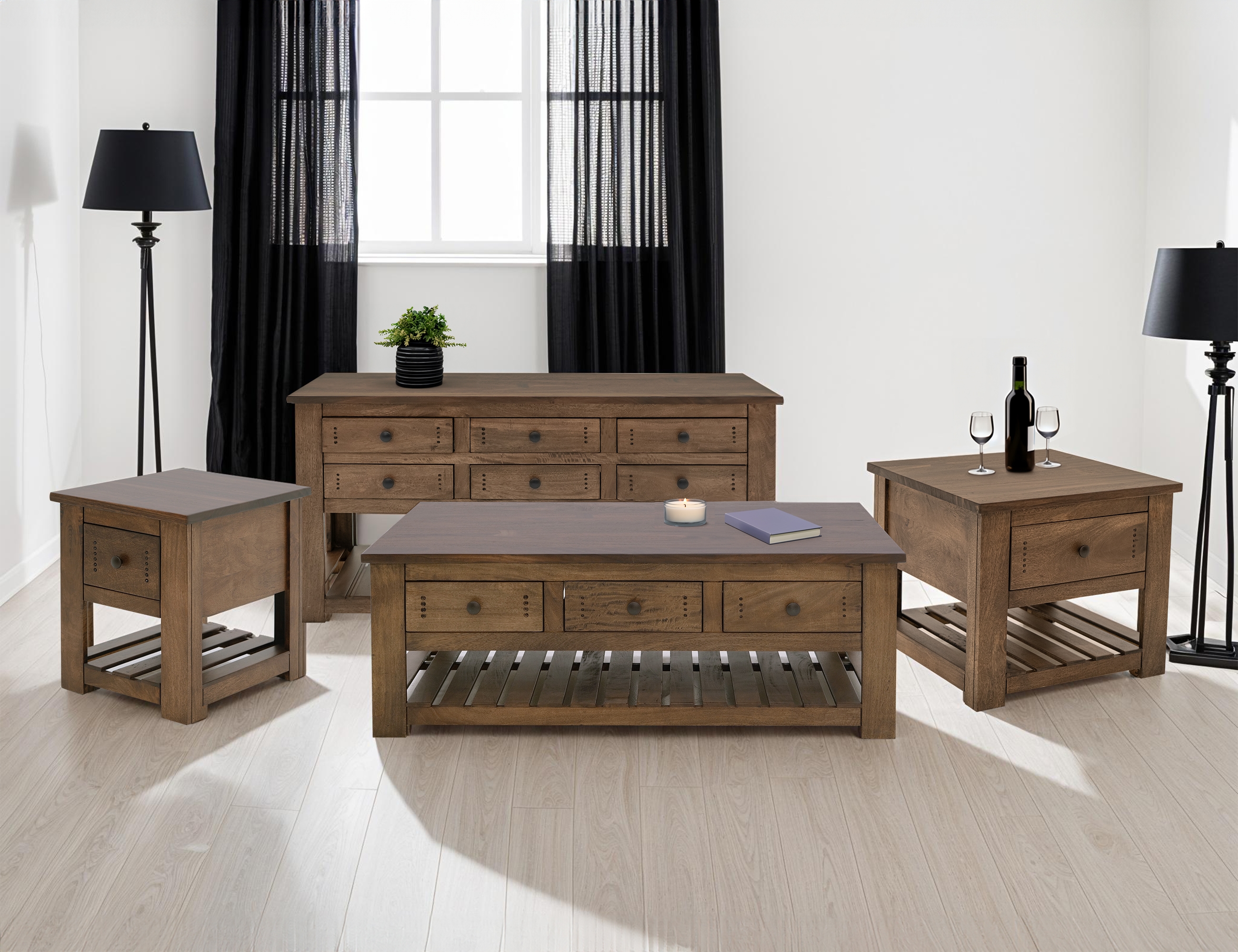 6-Drawer Cocktail Table