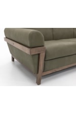 International Furniture Direct Mezquite Contemporary Loveseat with Exposed Wooden Base