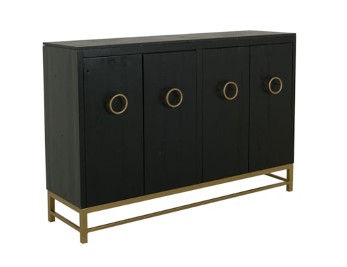 Contemporary 4-Door Sideboard with Natural Stone Top