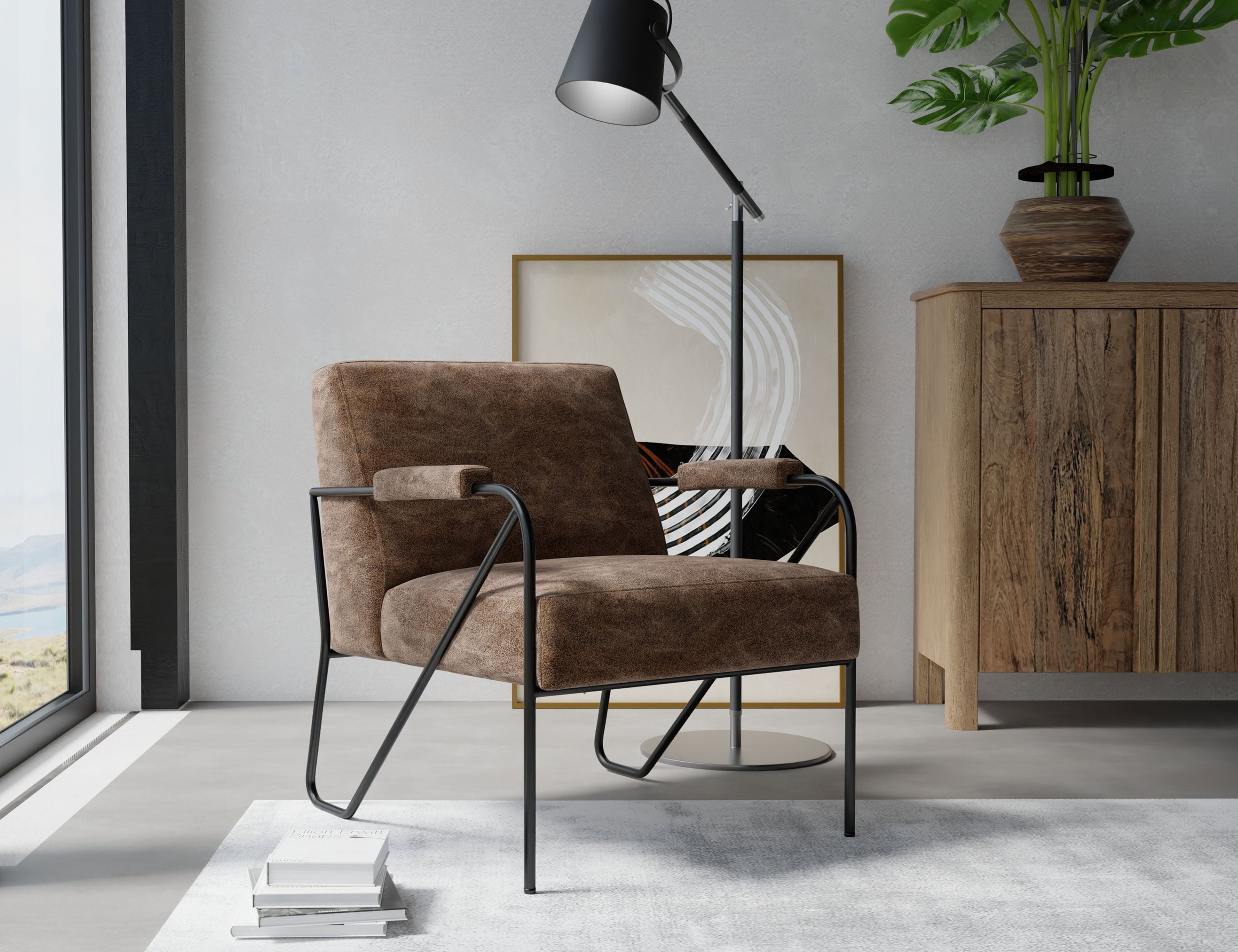 International Furniture Direct Lotus Upholstered Armchair