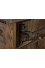 International Furniture Direct Dutton Farmhouse 2-Drawer Kitchen Island with Towel Hanger Rod