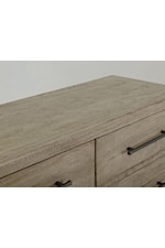 International Furniture Direct Merida Modern Farmhouse 6-Drawer Dresser with Microfiber Lined Top Drawers