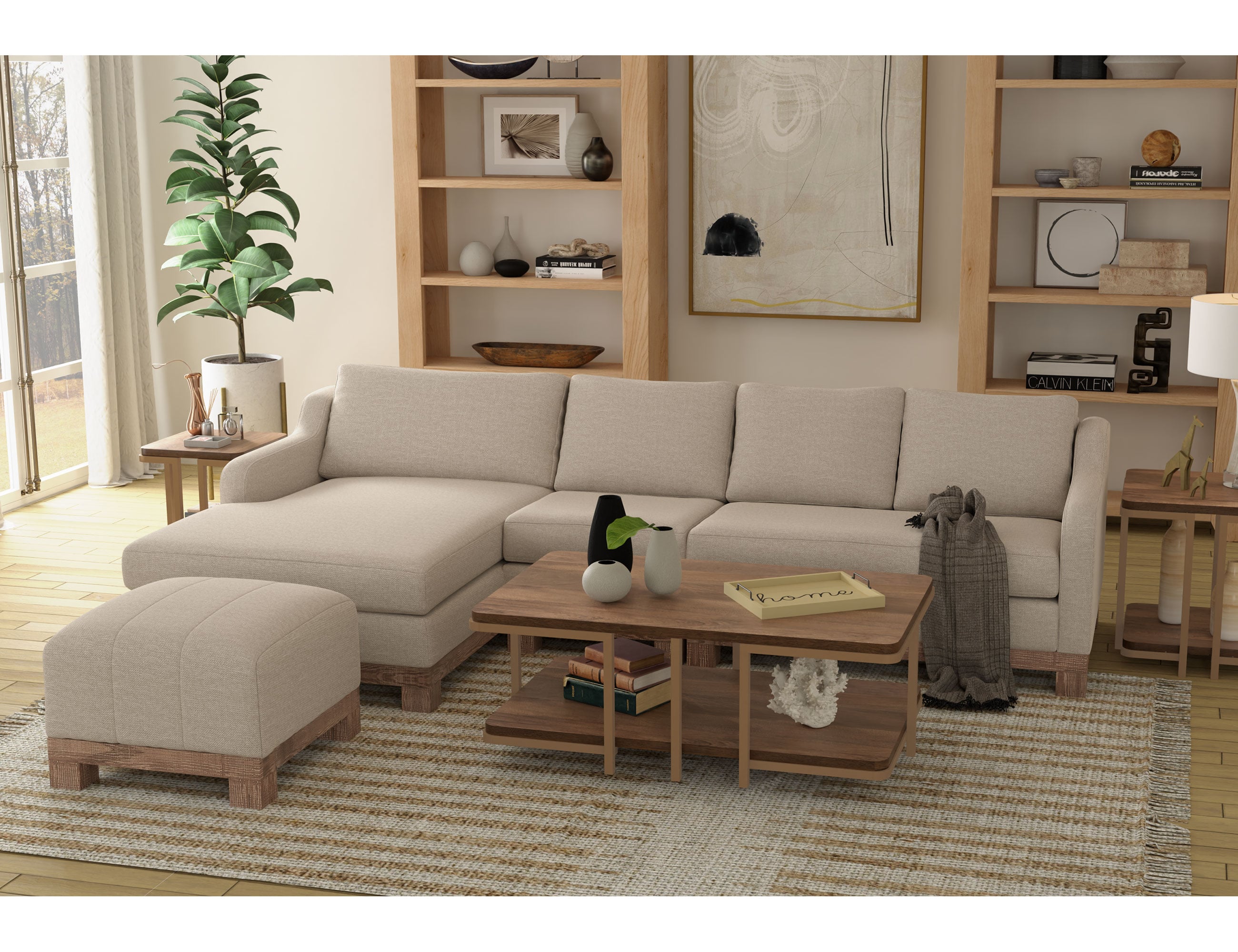 Uprooted Samba Upholstered Square Ottoman