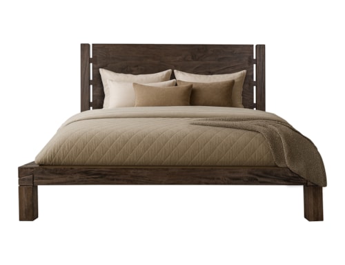 Contemporary Queen Panel Bed with Platform Base