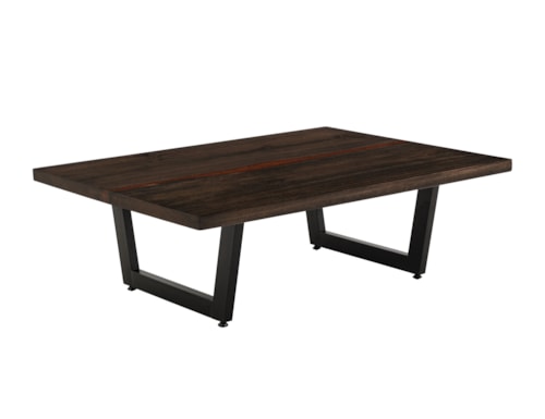 Contemporary 55" Cocktail Table with Double Pedestal Base