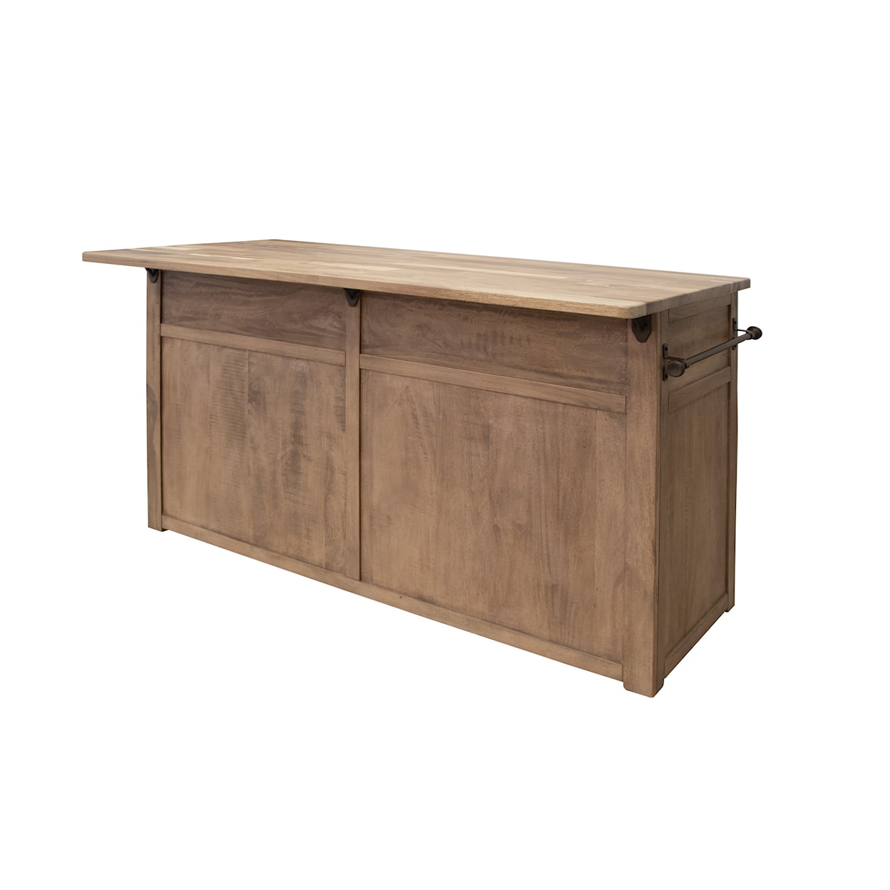 International Furniture Direct Natural Parota Kitchen Island