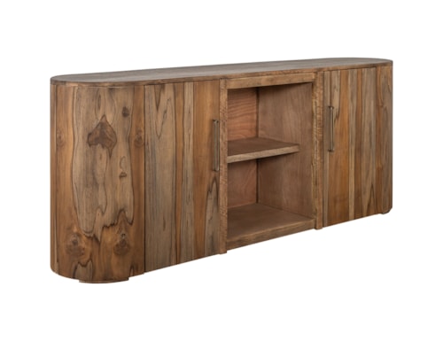 Modern Rustic 80" TV Stand with Magnetic Door Catches