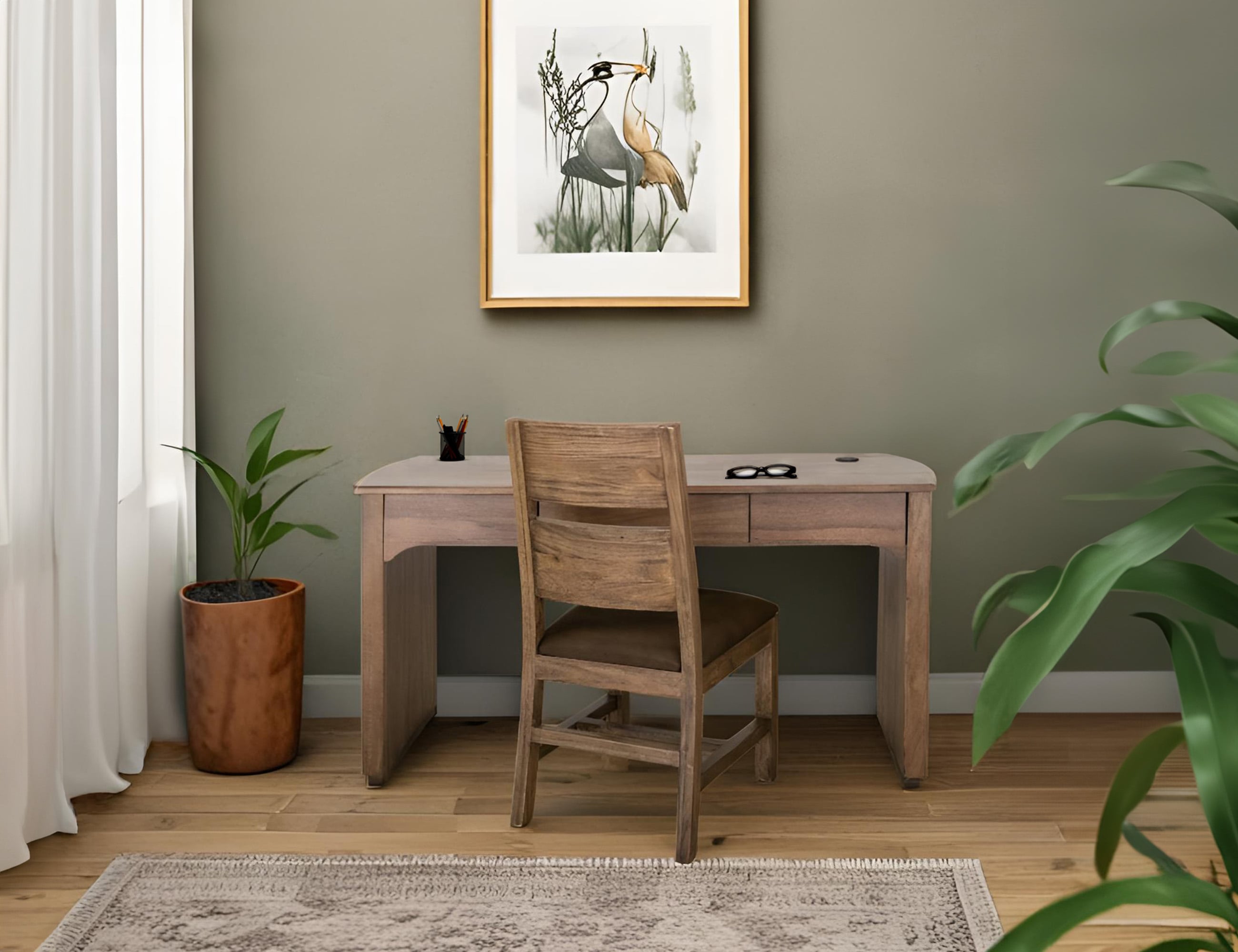 International Furniture Direct Mezquite 3-Drawer Desk