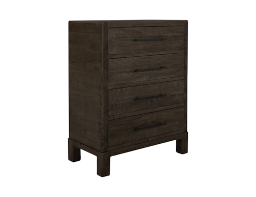 Contemporary 4-Door Bedroom Chest with Microfiber Lined Drawer