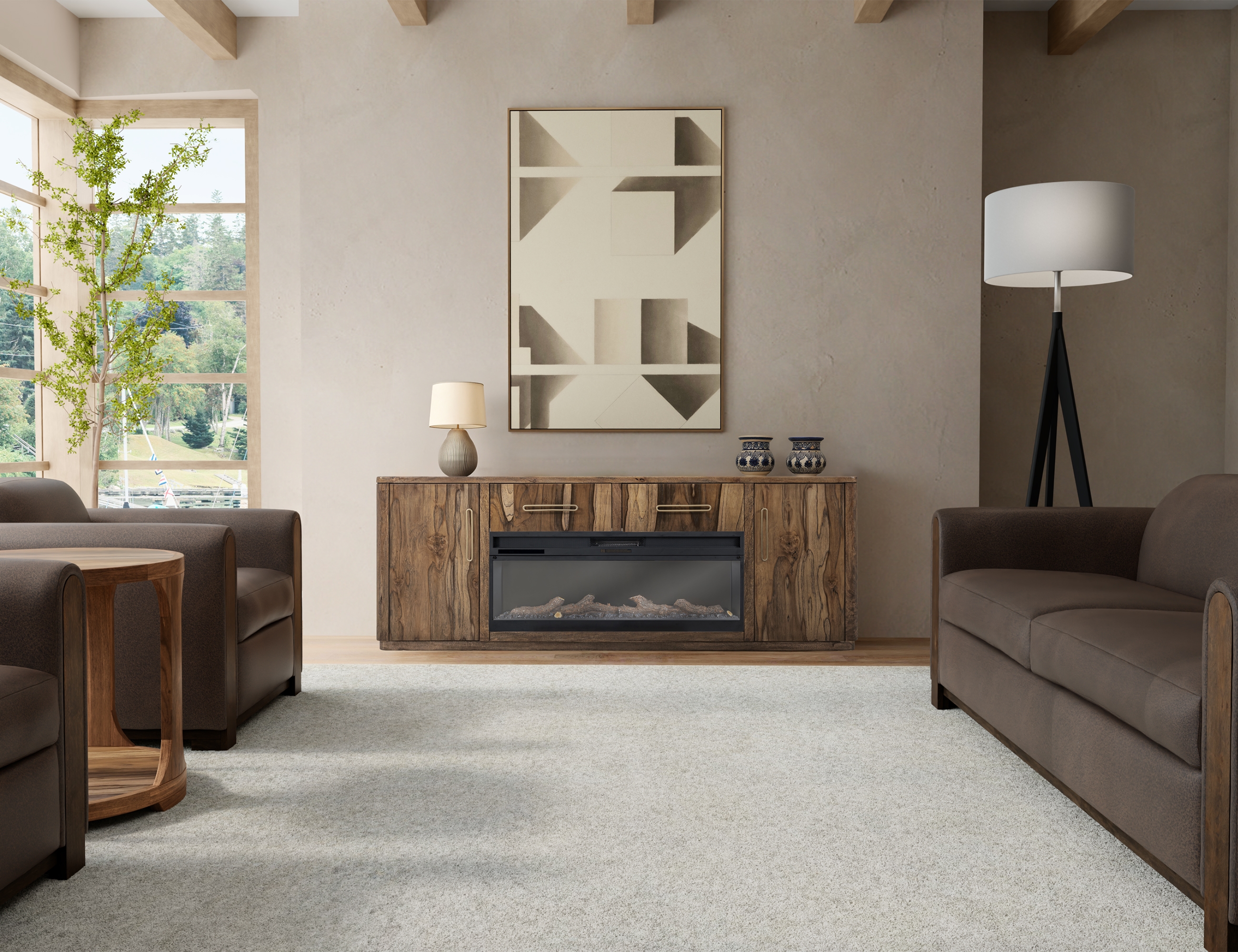 International Furniture Direct Hardrware EFP Electric Fireplace