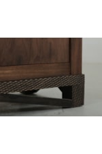 International Furniture Direct Walnut Transitional 4-Drawer Console with Interior Shelving