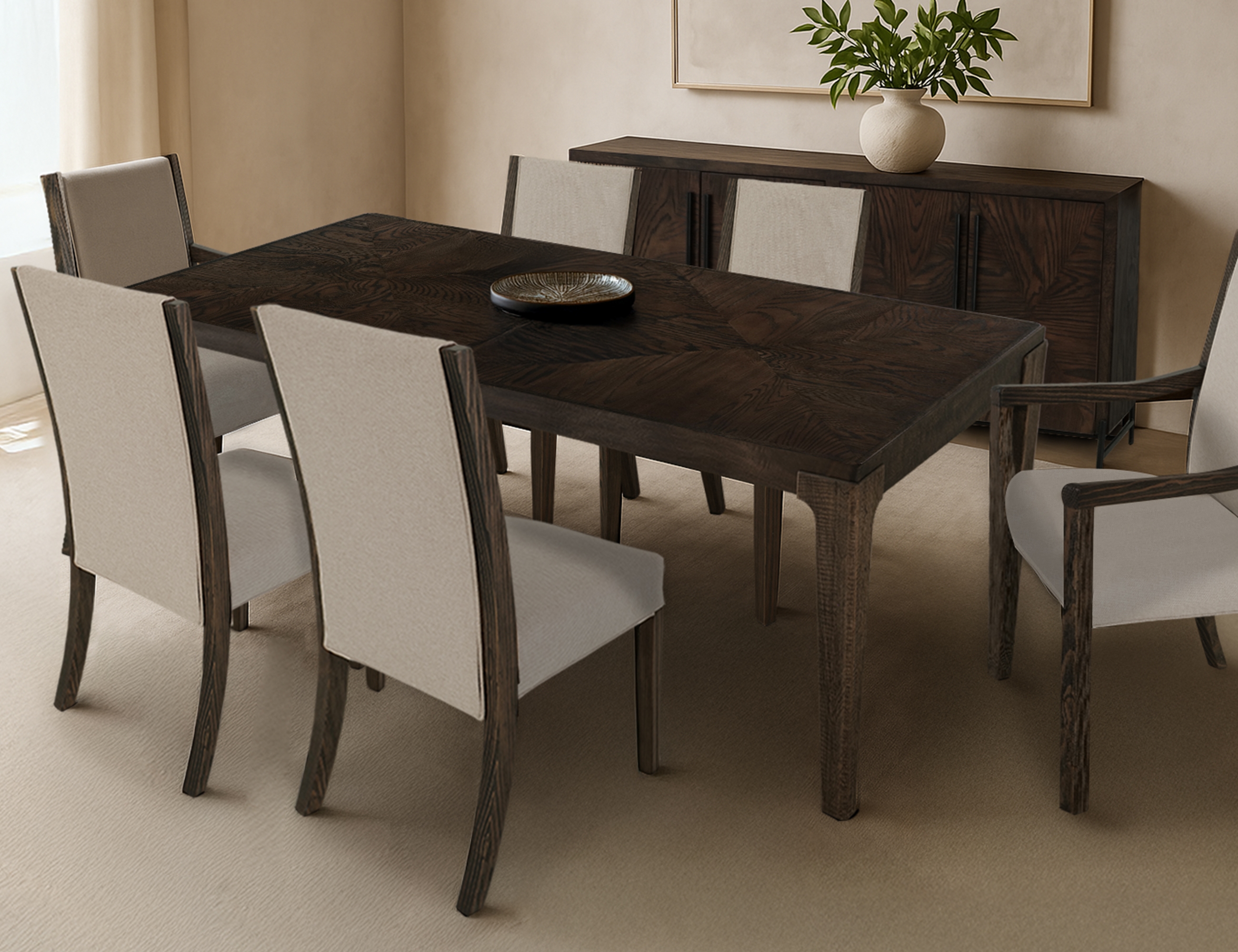 International Furniture Direct Black Verona Dining Table