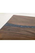 International Furniture Direct Zaphiro Contemporary Rectangular Dining Table with Epoxy Inlay