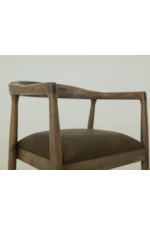 International Furniture Direct Natural Teca Transitional Open Back Dining Chair with Upholstered Seat