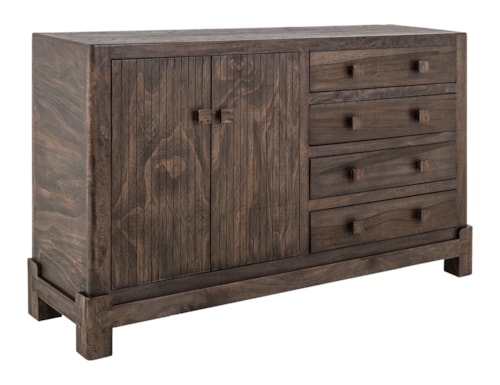 Contemporary 4-Drawer Console with 2 Doors