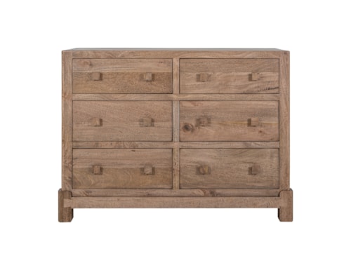 Rustic 6-Drawer Dresser with Microfiber Lined Top Drawers