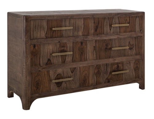 Contemporary 6-Drawer Dresser with Microfiber-Lined Top Drawer