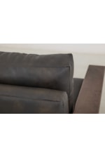 Mueblos International Walnut Transitional Button Tufted Sofa with Wooden Frame