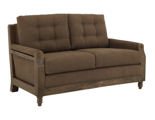 Transitional Loveseat with Tufted Back