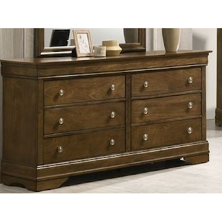 LOUIS PHILIPPE 6-DRAWER DRESSER