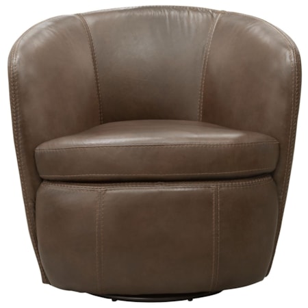 Leather Swivel Club Chair