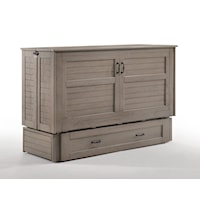 Poppy Murphy Wood Cabinet Bed w/ Queen Tri-Fold  Mattress