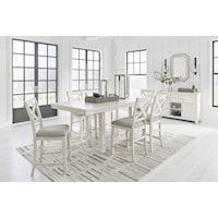 7-Piece Dining Set (Counter Height table with 6 Stools)