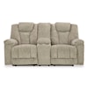 Signature Design by Ashley Hindmarsh Power Reclining Loveseat With Console