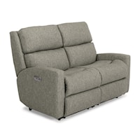 Contemporary Casual Power Reclining Loveseat with Power Adjustable Headrests and USB Ports