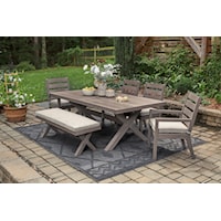 6-Piece Outdoor Dining Set with Bench