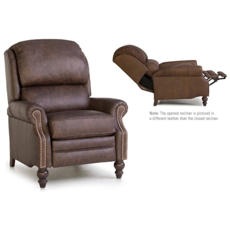 All Leather Pressback Reclining Chair