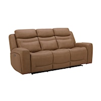 Transitional Power Reclining Sofa with Power Headrest