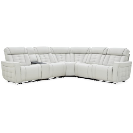 6-Piece Leather Power Reclining Sectional