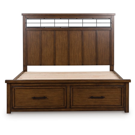 Queen Panel Storage Bed
