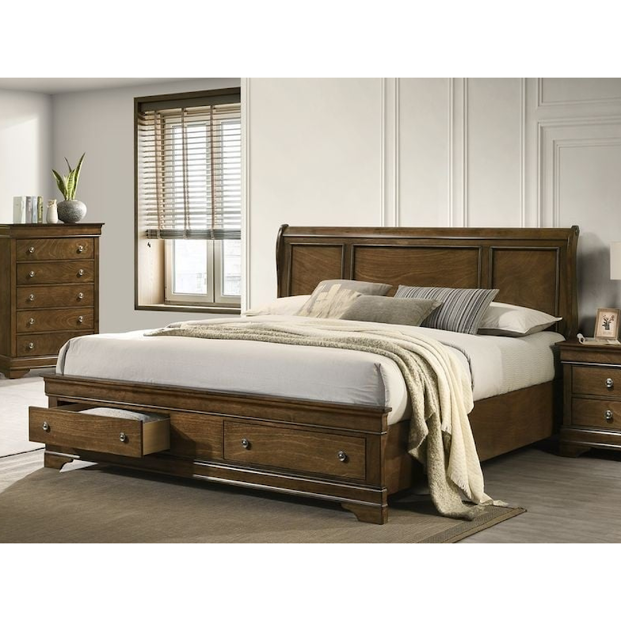 Lifestyle C0394A LOUIS PHILIPPE  QUEEN STORAGE BED