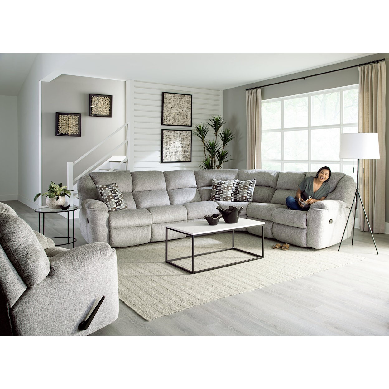 HomeStretch 224 4-Piece Reclining Sectional