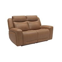 Transitional Power Reclining Loveseat with Power Headrest