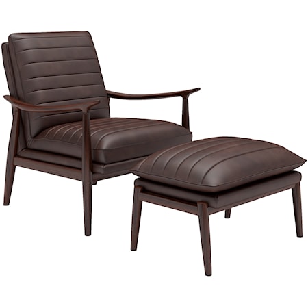 Brown Accent Leather Chair