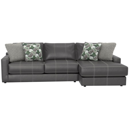 Leather 2-Piece Sofa Chaise