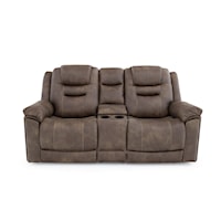 LAY-FLAT POWER RECLINING LOVESEAT w/ CONSOLE