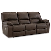 Leather Match Power Reclining Sofa