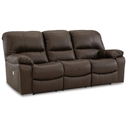 Leather Power reclining sofa