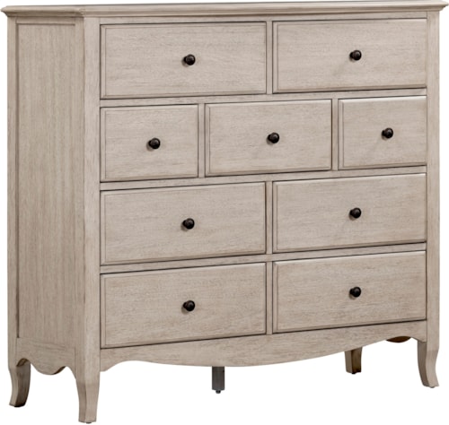 Traditional 9-Drawer Tall Chesser with Cedar-Lined Bottom Drawers
