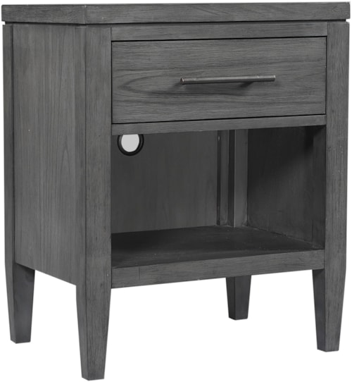 Contemporary Nightstand with Felt-Lined Top Drawer
