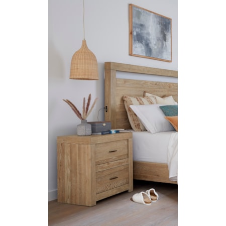 2 Drawer Nightstand W/ Power